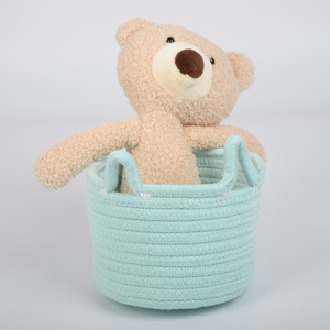 Panier de rangement tissé en corde de coton, organisateur de linge pour couverture, jouets, chambre d'enfant, poignée de lit, table cosmétique - Product Image 2