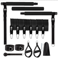 Kit d'exercices Pilates en gros avec barre réglable, barre de traction TPE, bandes de résistance 20/30/40lbs, équipement de gym complet pour le corps