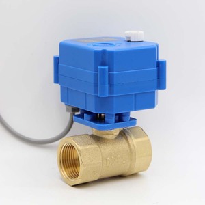 Vanne à bille en laiton électrique DN20 avec vidange manuelle, alimentation 12V/24V/220V, réinitialisation en cas de coupure de courant, commande électrique pour les fluides aqueux, personnalisable OEM - Product Image 1