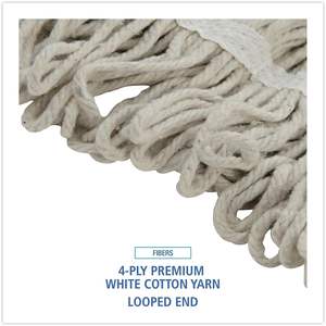 Cabezal de Mopa Húmeda de Algodón Boardwalk BWK4024CCT Pro Loop Web/Tailband, Rectangular y Triangular, Absorbente, para Limpieza de Pisos, 12 Unidades por Caja - Product Image 3
