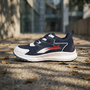 Chaussures de sport respirantes en caoutchouc bleu marine, légères, antidérapantes, avec embout en acier pour la sécurité, idéales pour l'intérieur - Product Image 3