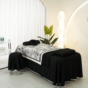 Cao <span class=keywords><strong>C</strong></span>ấp Sợi Nhỏ Massage Bảng Sheets Set 4 Mảnh Thiết Lập Mềm Mại Cotton Mặt Giường Bìa Salon Spa Thoải Mái Nhất - Product Image 4
