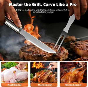 30pcs Stainless Steel <b>BBQ</b> Grill <b>Tools</b> Metal <b>Tool</b> Sets for Barbecue Barbecue Accessories - Product Image 6