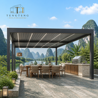 Pergola extérieure motorisée en aluminium avec structure thermolaquée et fonctionnement motorisé ou manuel pour extérieur, jardin et terrasse