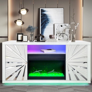 Mueble para TV de MDF <span class=keywords><strong>Guanlong</strong></span> Glam con Luces Integradas y Chimenea Eléctrica Decorativa, Mueble para TV con Espejo, Mueble para TV, Mesa, Kamin Hogar - Product Image 5