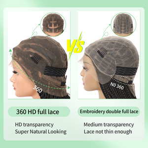 Peluca Trenzada Estilo Africano de Encaje Completo Hecha a Mano de 36 Pulgadas, Trenza Senegalés con Cabello <span class=keywords><strong>BB</strong></span> para Uso Diario de Mujeres Negras, con 4 Opciones de Color - Product Image 2