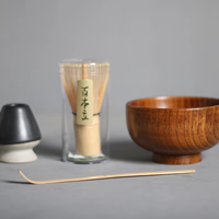 Ensemble d'accessoires pour la cérémonie du thé matcha japonais, 4 pièces, fouet en bambou Chasen, bol à matcha, support pour fouet, cuillère à thé, kit d'outils complet
