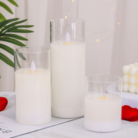 Weihnachts-LED-Kerze Flammen lose Fernbedienung Swinging Flame Wax Candle mit Glas abdeckung Home Decoration Festliche Diwali YS