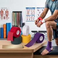 Prix fabricant Bande de soutien sportive rigide 3,8 cm en rayonne de qualité médicale, sans résidu collant, pour l'entraînement