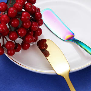 Couteau à fromage et à beurre à long manche en acier inoxydable 304 avec spatule métallique, personnalisable avec logo, vente en gros Syh1211 - Product Image 2