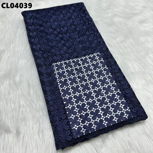 Alta calidad Oem buen precio última tela de encaje de guipur africano Aso Ebi tela elegante y có<span class=keywords><strong>moda</strong></span> Colthe para mujeres nigerianas - Product Image 5
