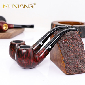 Muxiang Briarwood Smoking Pipe Bent Type Solid Wood Tobacco Pipe For Reading And Cigarette Use - Product Image 1