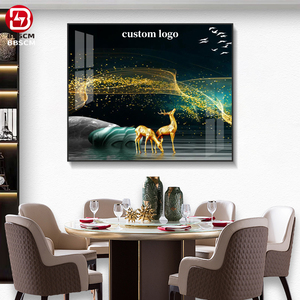 Pittura su tela musulmana di <span class=keywords><strong>grandi</strong></span> <span class=keywords><strong>dimensioni</strong></span> orologio con cornice in vetro di cristallo calligrafia islamica arte della parete araba - Product Image 2