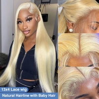 40 pouce hd brésilien plein lacet perruque de cheveux humains, 100% cheveux humains hd blonde 613 plein lacet perruque avec les cheveux de bébé, le vendeur de perruque plein lacet.
