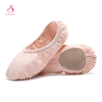 E5036 Vente en gros OEM ODM Chaussures de ballet extensibles Chaussures de ballet en toile pour filles