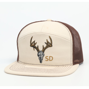 Modehoed 7-panel flat brim snapback trucker pet met aangepast geborduurd logo - Product Image 2