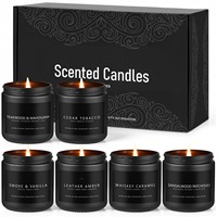 Lilin Kedelai Spa Mewah dalam Stoples Kaca Hitam dengan Dua Sumbu, Grosir, Aroma Kustom, Hadiah untuk Pria, Pembakaran Lama, Premium, OEM, ODM
