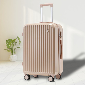 Valise Cabine Sélectionnée 20 Pouces Couleur Macaron Fermeture Éclair Solide Roues Pivotantes Durables Unisexe Voyage Loisirs Hiver 2023 - Product Image 4