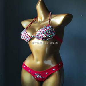 Traje de Baño Monokini Sexy con Aberturas y Diamantes para Mujer, Disfraz para Carnaval, Desfile, Lunes - Product Image 3