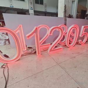 Grande lettre ou numéro lumineux LED néon avec miroir, boîte de photomaton, toile de fond de photographie pour la décoration de fête d'anniversaire - Product Image 6