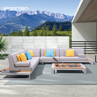 sigarten Mobilier d'extérieur en teck imperméable pour hôtels, villas et cours, ensembles de canapés de luxe modernes