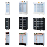 Réfrigérateur commercial vertical à porte vitrée pour bières et boissons, vitrine de présentation pour supermarchés et magasins