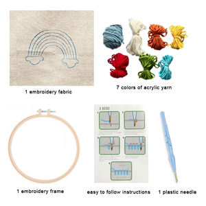 Regalos <span class=keywords><strong>de</strong></span> Navidad niño DIY hilo tejer Manual <span class=keywords><strong>bordado</strong></span> punzón aguja <span class=keywords><strong>Kit</strong></span> <span class=keywords><strong>completo</strong></span> para principiantes - Product Image 3