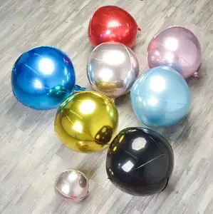 מתכתי Ballons 4D עגול הליום מיילר בלון 22 ו 32 אינץ זהב כסף רוז זהב בלוני כדור