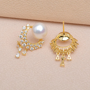 ต่างหูเงินแท้ S925 แบบพู่ห้อยยาว ประดับมุก สำหรับผู้หญิง อุปกรณ์ทำเครื่องประดับ DIY ถาดเปล่า กึ่งสำเร็จรูป ต่างหูคริสตัล 896 - Product Image 3