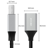 Câble d'extension de veste en PVC de haute qualité 0.5m USB3.0 Type femelle B mâle Port carré Scanner câbles de données d'ordinateur 12 mois