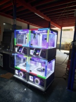 Machine à griffes double jeu pour 2 joueurs, avec armoire en acrylique transparent LED, fonctionnant à pièces, attrapeur de prix, logo personnalisé pour centre de jeux