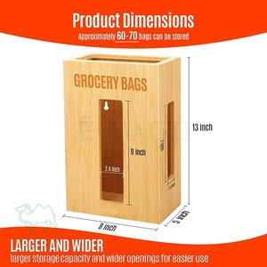 Sac à ordures en bambou Farmhouse Trash Bag Holder Distributeur blanc Distributeur de sacs à ordures Organisateur en bois pour la cuisine "Pack Your Trash" - Product Image 2