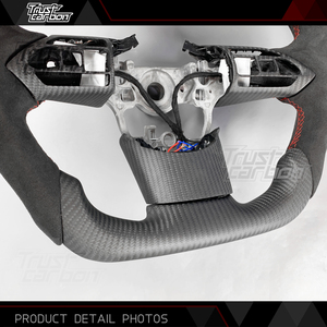 พวงมาลัยสปอร์ตคาร์บอนไฟเบอร์พร้อมที่จับไมโครไฟเบอร์ RAV4 <span class=keywords><strong>2020</strong></span>-2026สำหรับ Toyota GR <span class=keywords><strong>Yaris</strong></span> - Product Image 4