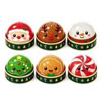 Dumplings d'Halloween avec Boîte Mystère Surprise, Jouet Squishy en Forme de Dumpling de Noël, Cadeau Anti-Stress pour Halloween 5.5cm 8.5cm