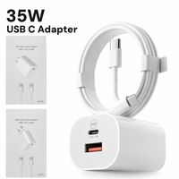 Cargador de Pared USB C Original de 35W, Adaptador de Corriente Tipo C con Carga Rápida PD, Juego Completo para iPhone y iPad