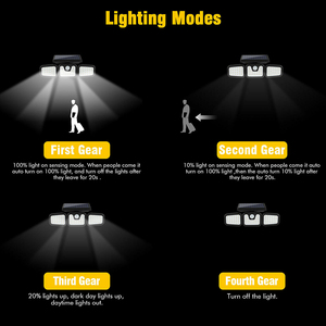 74Led a parete solare con sensore di movimento umano impermeabile giardino esterno illuminazione cortile - Product Image 3