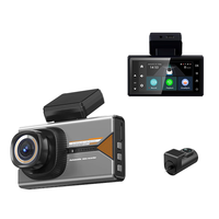 Kamera dasbor IPS 2K + 720P IPS, mobil tersembunyi GPS 4G WIFI lensa ganda 150 sudut rekaman Loop penglihatan malam sensor tabrakan