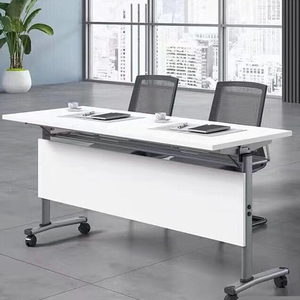 Hiện đại gấp di động hình chữ nhật bàn văn phòng có thể gập lại trường lớp học sinh viên hội nghị nhân viên xoay bàn phòng đào tạo - Product Image 2