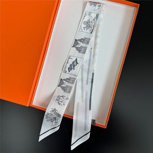 Kleiner Seiden schal für Frauen New Horse Print Griff Tasche Bänder Brand Fashion Haar bänder Schal Kleine lange dünne Schals Großhandel - Product Image 4