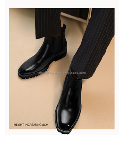 מפעל הסיטונאי גברים קיץ סתיו חורף גובה גובה גובה נעליים 8 ס "מ שחור אמיתי - Product Image 6