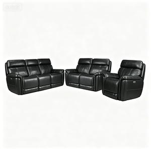Conjunto de sofá reclinable eléctrico extensible de piel sintética moderna para muebles de sala de estar de lujo - Product Image 4