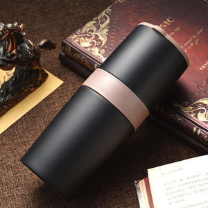 Moulin à café manuel créatif en acier inoxydable, tasse isolée, portable, multifonctionnel, 8,5x8,5x21 cm, blanc nacré, noir mat - Product Image 4