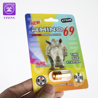 Emballage personnalisé pour pilules de stimulation sexuelle Blue Rhino, capsules 3D en blister, pilules lenticulaires, cartes sexuelles pour hommes