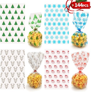 Bolsas <span class=keywords><strong>de</strong></span> regalo <span class=keywords><strong>de</strong></span> palomitas <span class=keywords><strong>de</strong></span> maíz para <span class=keywords><strong>Navidad</strong></span>, 100 unidades, bolsas <span class=keywords><strong>de</strong></span> celofán transparentes con 100 unidades <span class=keywords><strong>de</strong></span> lazos giratorios - Product Image 2