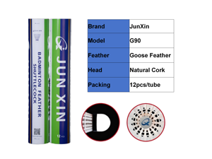 Plumas de bádminton JunXin de primera calidad, plumas de ganso con base de corcho natural para clubes profesionales, alternativa a Yonex/<span class=keywords><strong>RSL</strong></span> - Product Image 3