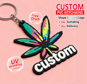 Multifunctionele OEM fabriek op maat gemaakte PVC rubber onkruid sleutelhanger DIY plantenring souvenir cadeau sleutelhanger charms accessoires voor kinderen - Product Image 1