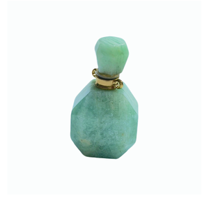Pendentif diffuseur d'huiles essentielles rechargeable en pierre d'aventurine verte naturelle, vente en gros OEM d'usine, bijou flacon de parfum en cristal - Product Image 1
