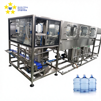 Machine de lavage, remplissage et bouchage 3-en-1 entièrement automatique pour bouteilles d'eau en PVC de 5 gallons, prix usine