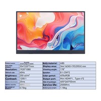 Moniteur portable sans fil R&E 15,6 pouces IPS, résolution Full HD 60 Hz, haut-parleur intégré pour interface longue portée