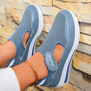 <span class=keywords><strong>Sneakers</strong></span> Leggere da <span class=keywords><strong>Donna</strong></span> <span class=keywords><strong>con</strong></span> Tomaia in Rete e Chiusura in <span class=keywords><strong>Velcro</strong></span>, Scarpe Antiscivolo Stile Walking, Produzione Diretta - Product Image 1